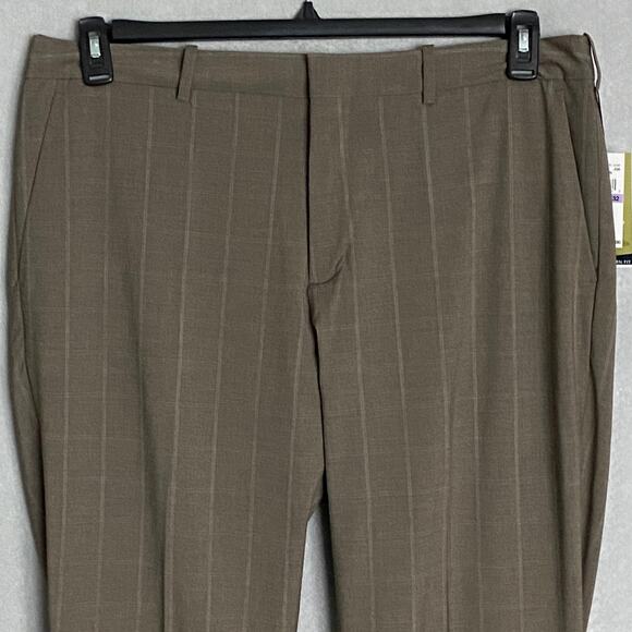 Perry Ellis Portfolio Men's 38x32 Dress Pants Modern Fit Stretch Dark Beige NEW - Picture 3 of 10